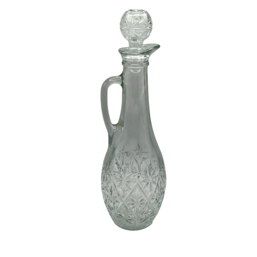 Vintage Indiana Glass Decanter Starburst Diamond Pattern USA 1960s - Picture 5 of 9